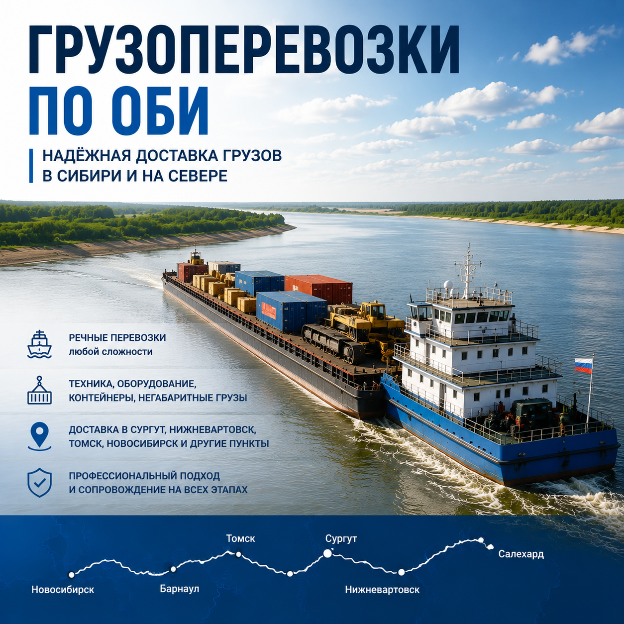 Речные грузоперевозки по Оби